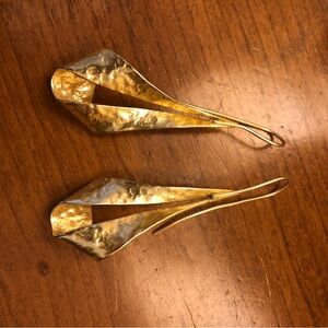 Gold Hammered Metal Earrings